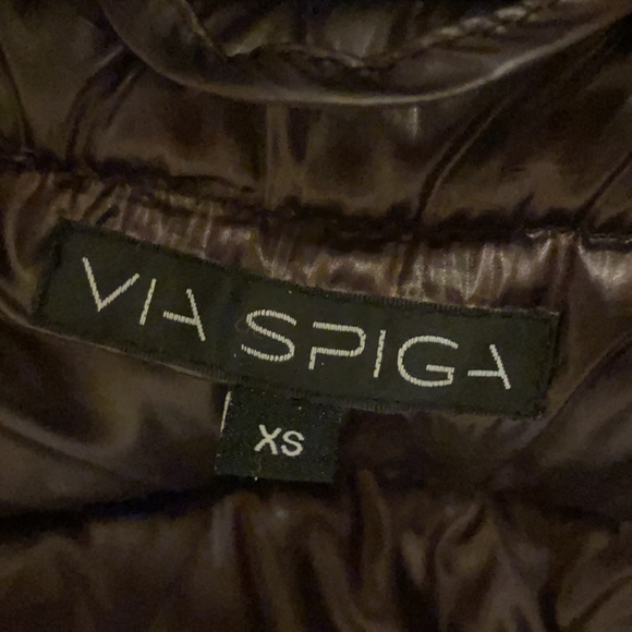 VIA SPIGA WOMENS BROWN DOWN HOODED COAT - Picture 9 of 11